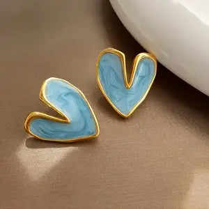 Heart-Shaped Stud Earrings