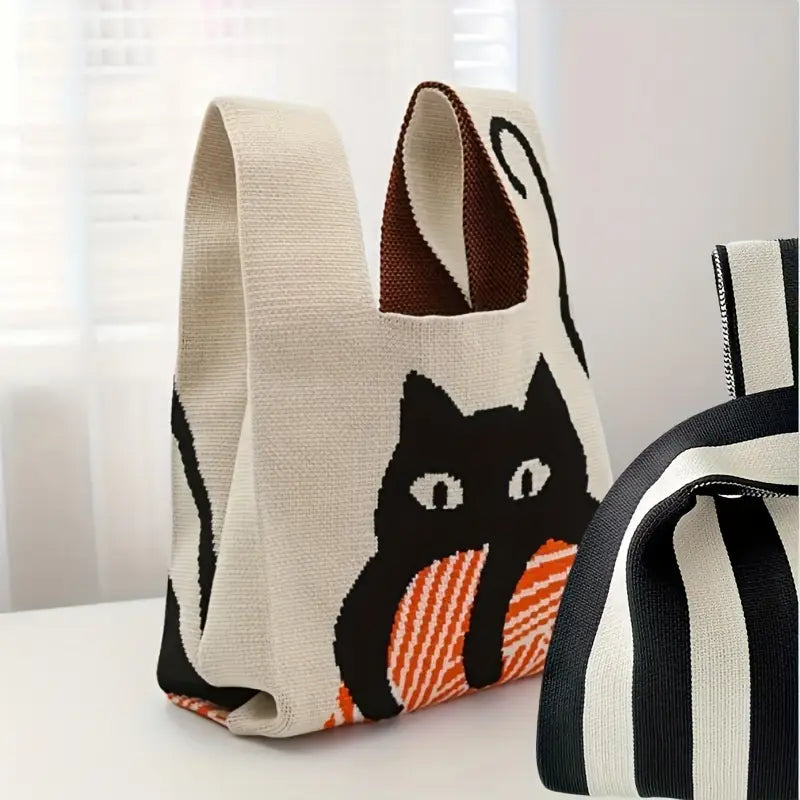 Crochet Handbag Cat Design for Women