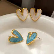 Heart-Shaped Stud Earrings