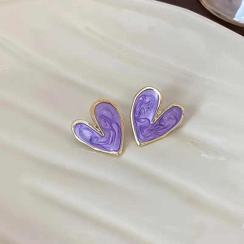 Heart-Shaped Stud Earrings