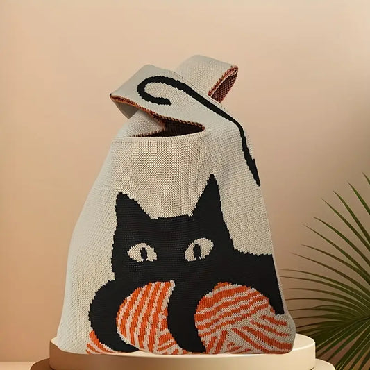 Crochet Handbag Cat Design for Women